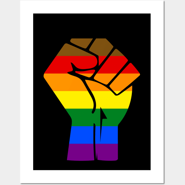 Black Lives Matter Fist LGBT People of Color Pride Plag Wall Art by aaallsmiles